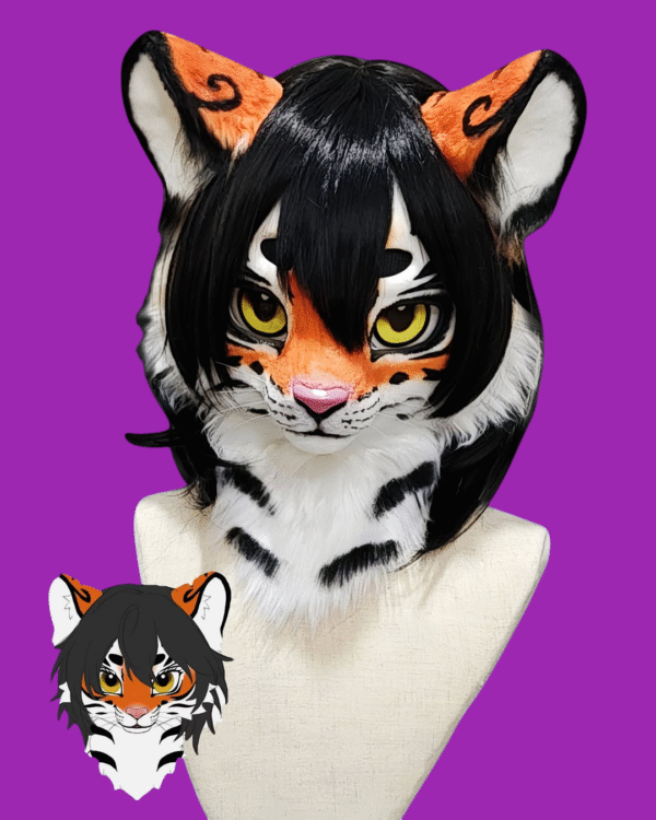 Tiger Fursuit – Custom Handmade Furry Costume Realistic Tiger Fursuit with Stripes and Tail Custom Tiger Furry Costume for Conventions and Mascot Events