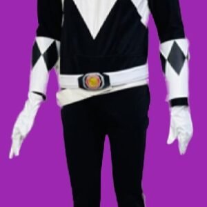 Black Power Rangers Cosplay Costume – Authentic Superhero Outfit Mighty Morphin’ Black Ranger Cosplay for Fans Black Ranger Costume with Helmet and Gloves