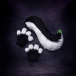 anthropomorphic wolf fursuit hand paws and tail 2